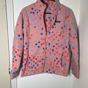 Columbia Kids Pink and Blue Polka Dot Fleece Jacket